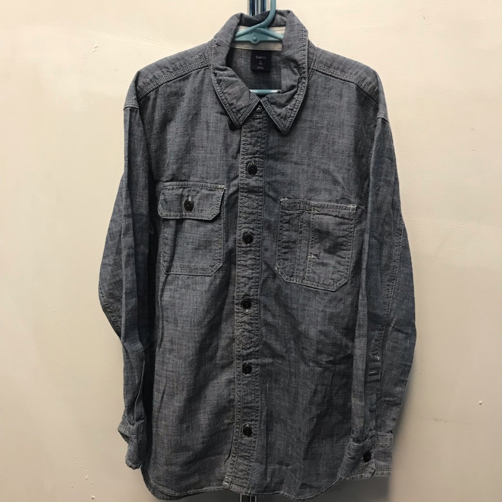 GAP Kids Denim Cotton Chambray Shirt - Size 10